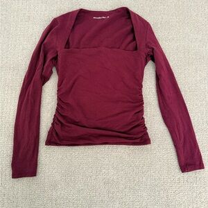 Abercrombie & Fitch Maroon Long Sleeve Top